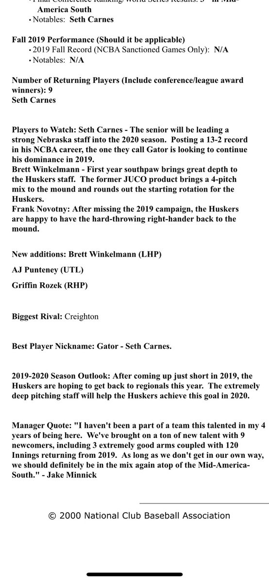 UNLClubBaseball's tweet photo. Finals : ☑️
2020 Team Preview : ⬇️⬇️⬇️ https://t.co/UxBGWJA414