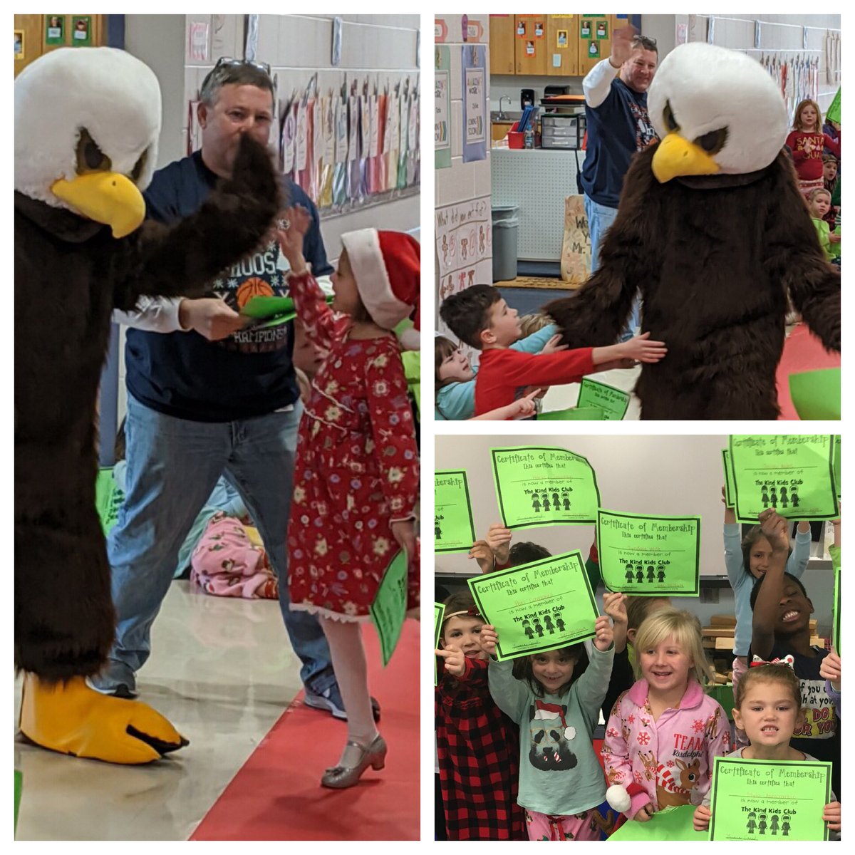 Kids Club takes flight <a href="/Stonerobelem/">Stone-Robinson Elem.</a>. Eagle mascot salutes new kindergarten members.