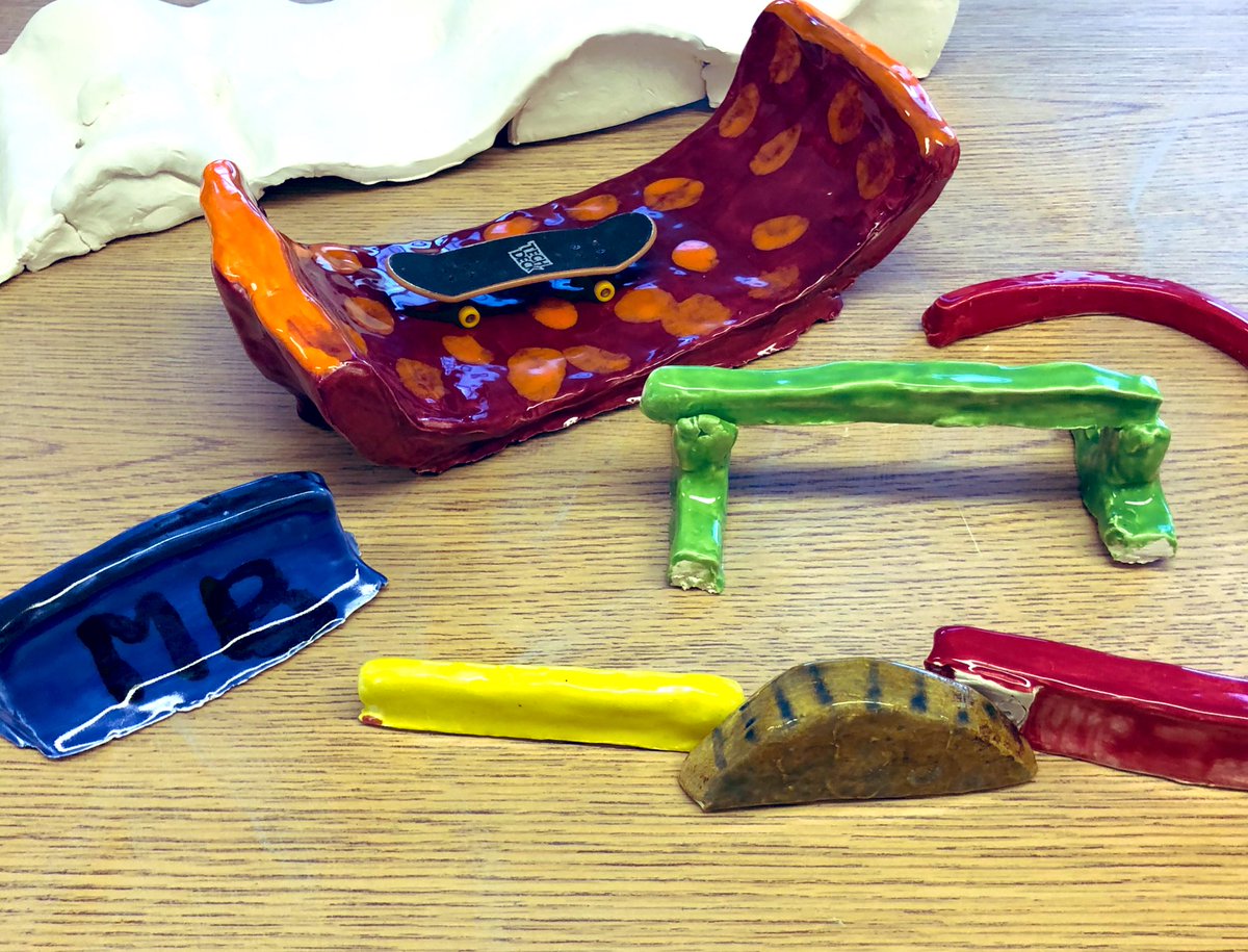 It’s always a fun day emptying the kiln! Cool creations found from tech deck skate parks to tree ornaments.