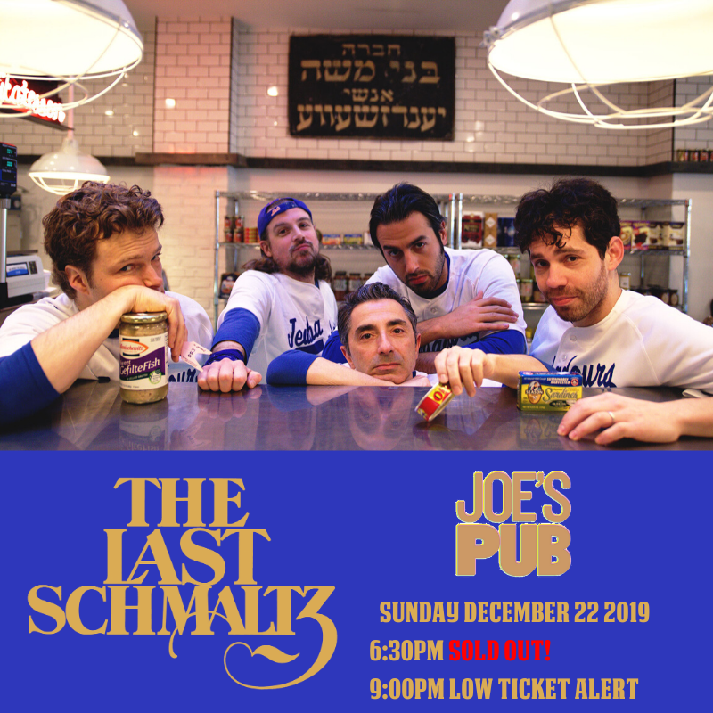 Jewbadours's tweet photo. LESS THEN 15 TICKETS TILL BOTH OF OUR @JoesPub SHOWS ARE SOLD OUT! So excited for Sunday. Join us for the silliness that is The Last Schmaltz - https://t.co/a15NF6PeV2 https://t.co/lvuTmyC95a