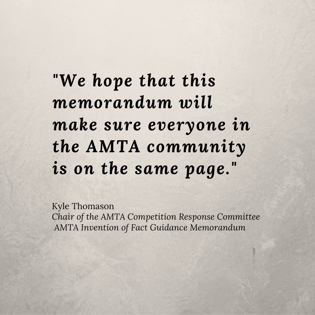 Following a survey of our community, the Competition Response Committee (CRC) has released a comprehensive Invention of Fact Guidance Memorandum on behalf of the AMTA Board of Directors. collegemocktrial.org/resources/anno…