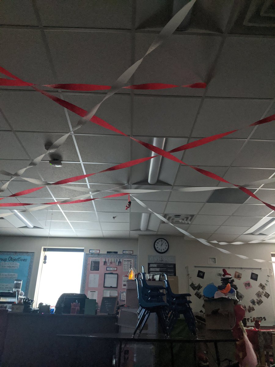 LPPwithMrsT's tweet photo. Our day has been filled with Christmas fun!  Games, crafts, popcorn, festive attire, and a movie with friends.  Plus our elf decorated our room for us. It's been great watching these kids grow this year. Can't wait to see what next year brings! @LittlePanthers1 #pawsitivepanthers https://t.co/9fKvMcOmph