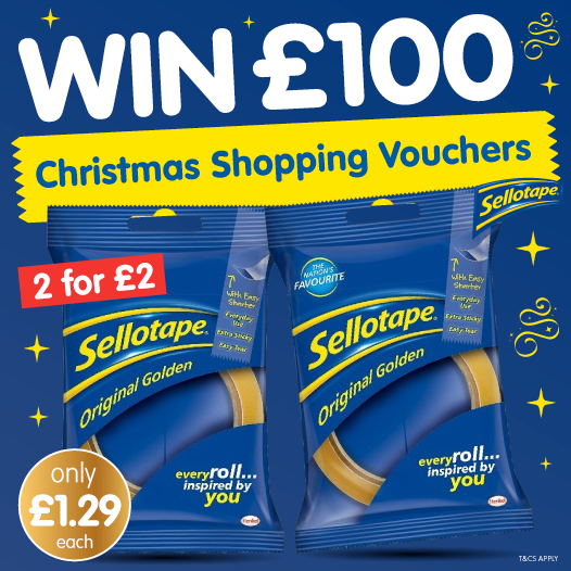 🎁 #COMPETITION TIME 🎁

We've teamed up with <a href="/SellotapeUK/">Sellotape</a>  to giveaway £100 worth of B&amp;M vouchers to ONE lucky winner!

For your chance to #WIN, simply FOLLOW US, RT &amp; COMMENT #BMSellotape!

Competitions ends 9am 27/12/19