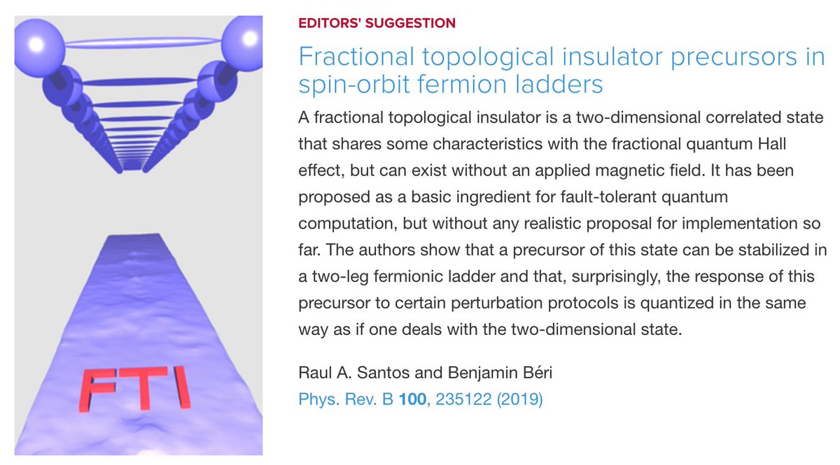 PhysRevB's tweet image. Fractional #topological #insulator precursors in spin-orbit #fermion ladders
#physics #EdSugg #science #condmat @APSPhysics
go.aps.org/2PArOvW