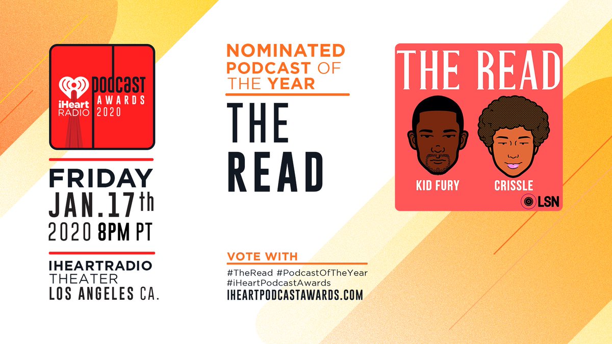 Throwing shade and spilling tea with a flippant and humorous attitude, no star is safe from Fury and Crissle. ☕️

RT to vote for #TheRead for #PodcastOfTheYear at the 2020 #iHeartPodcastAwards