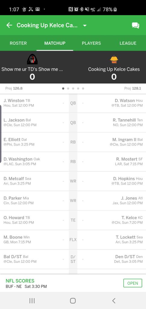 michaelashdown2's tweet photo. @Jeff_Mans @SiriusXMFantasy @Tedschuster my team is Kelce Cakes https://t.co/7vnyle7paQ