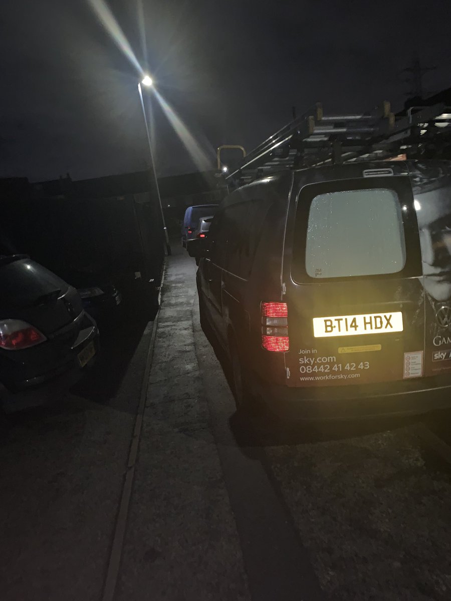 stacey6053's tweet photo. @SkyUK why do your van drivers think it’s ok to block people’s cars in? I had an emergency to get to and couldn’t get out! Thanks sky https://t.co/u5Roa3jsTp
