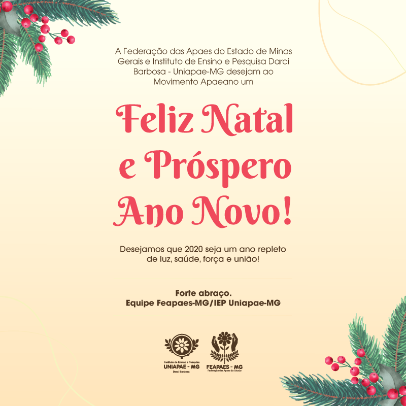 feapaesmg's tweet photo. 🆕🎆E que a passagem deste ano revigore e renove em todos nós a esperança, sabedoria e força.

Obs.: Entre os dias 23/12/2019 e 01/01/2020 estaremos em recesso de final ano. As atividades serão retomadas em 02/01/2020.

#felizanonovo #feliznatal #apae #minasgerais #inclusão https://t.co/9NgyI8YoBL
