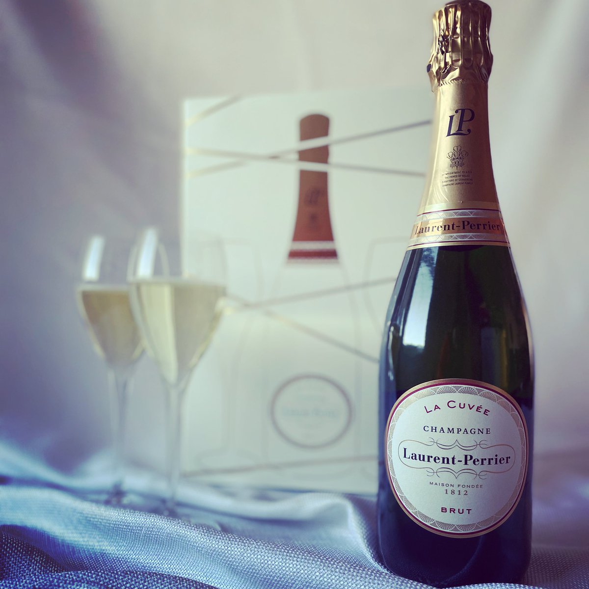 Great gift under $50! A bottle of Laurent Perrier Brut La Cuvée presents in a gorgeous gift box with two champagne glasses. In-store only while supplies last.