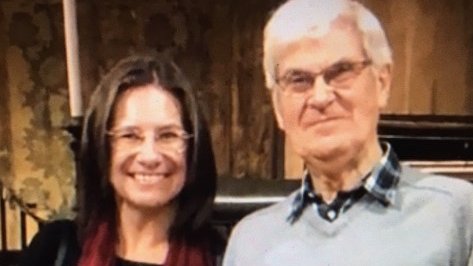 A lovely phone recording of 'The Night That changed the World' composed by Sharon Pierson, GCU's resident composer. It's her 12th carol, they're such a joy to sing at our carol concerts!  Photo of Sharon with David Hayes, our Membership Secretary 

youtube.com/watch?v=MBMBcS…