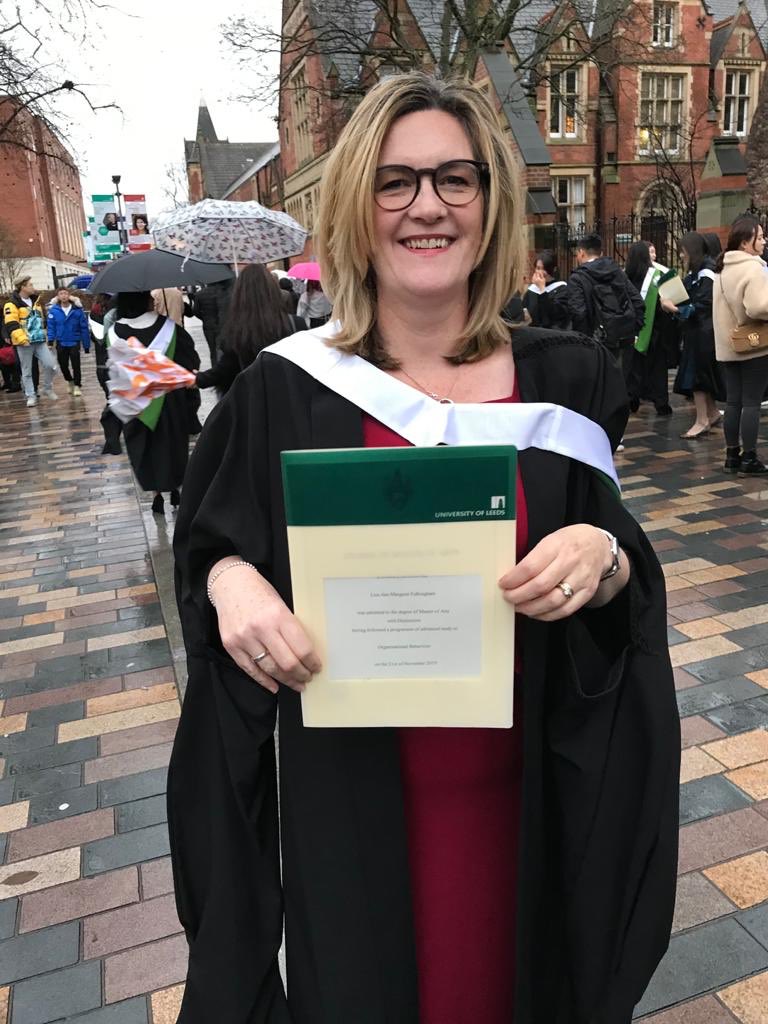 lisafalkimprove's tweet photo. #Feeling proud - MA OB - passed with distinction TY to all who supported me @LCHNHSTrust @UniversityLeeds @YHLeadershipOD @lch_qi @LCH_OD @AnneIngleson @SamlizprinceSam @RogerWo54860310 #LeedsGrad19 https://t.co/XwFyPonkDF