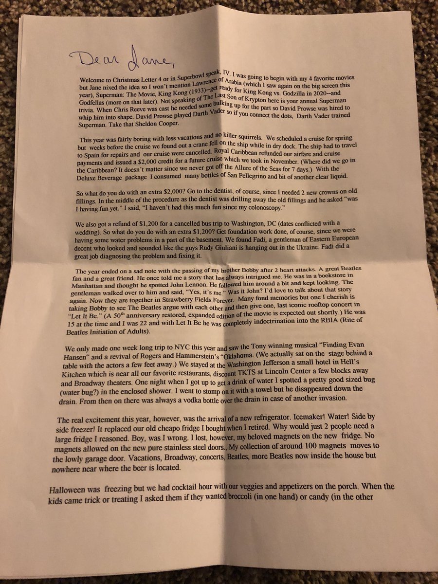 janeebruce's tweet photo. Happy Friday my dad’s Christmas letter has arrived https://t.co/H6yaxLw2wS