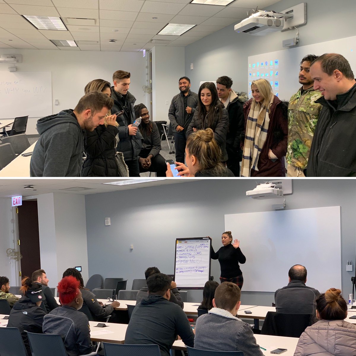 Chef_Berserk's tweet photo. Cross cluster Friday morning training between CL 5 & CL 6!!! Adriana, Sarah and Marelys teaching the team how to drive results!!! @AunZaidi23 @slangeret @DGidelski #SprintExpress #RiseAndGrind #GetIt https://t.co/bnBZBiiYg6