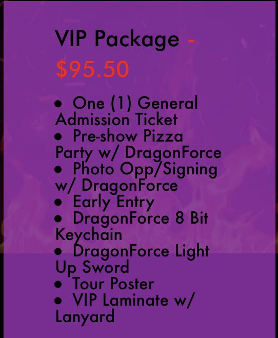aCONCERTedeffrt's tweet photo. I’m not sure whether I’m more excited over the pizza party or the light up sword, but what I *do* know is that I am totally sold on @DragonForce VIP. See you guys in St. Louis 🤘🤘🤘 https://t.co/BhLDfdrT1u