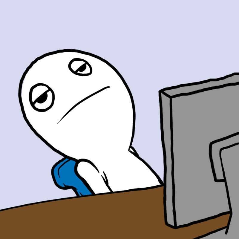 computer reaction meme (despondent)