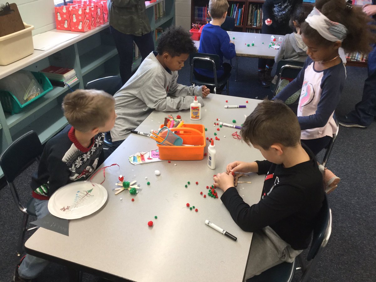 Working on another craft at our class party.