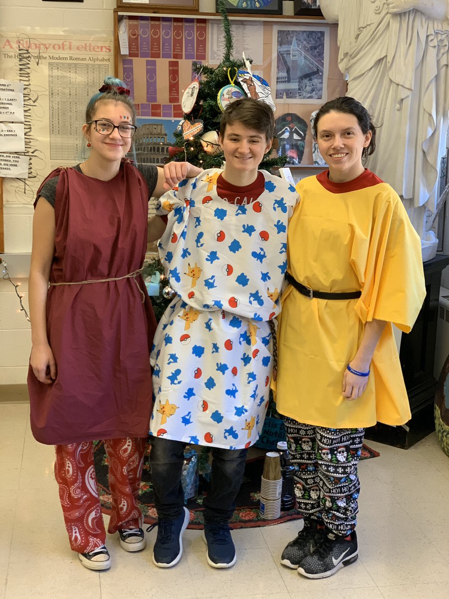 BCHSmagistra's tweet photo. Io Saturnalia! #BCHSLatin students are celebrating day 2 of this ancient midwinter festival in honor of the god Saturn the way the Romans did. #Saturnalia #LatinRocks @BCHSprincipal @MrBroderickBCHS https://t.co/AAUXvKKWoe