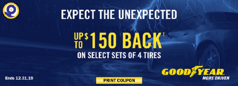 Stop in to any Gatto's location for up to $150 Rebate on select set of 4 Goodyear Tires.  Offer ends soon!