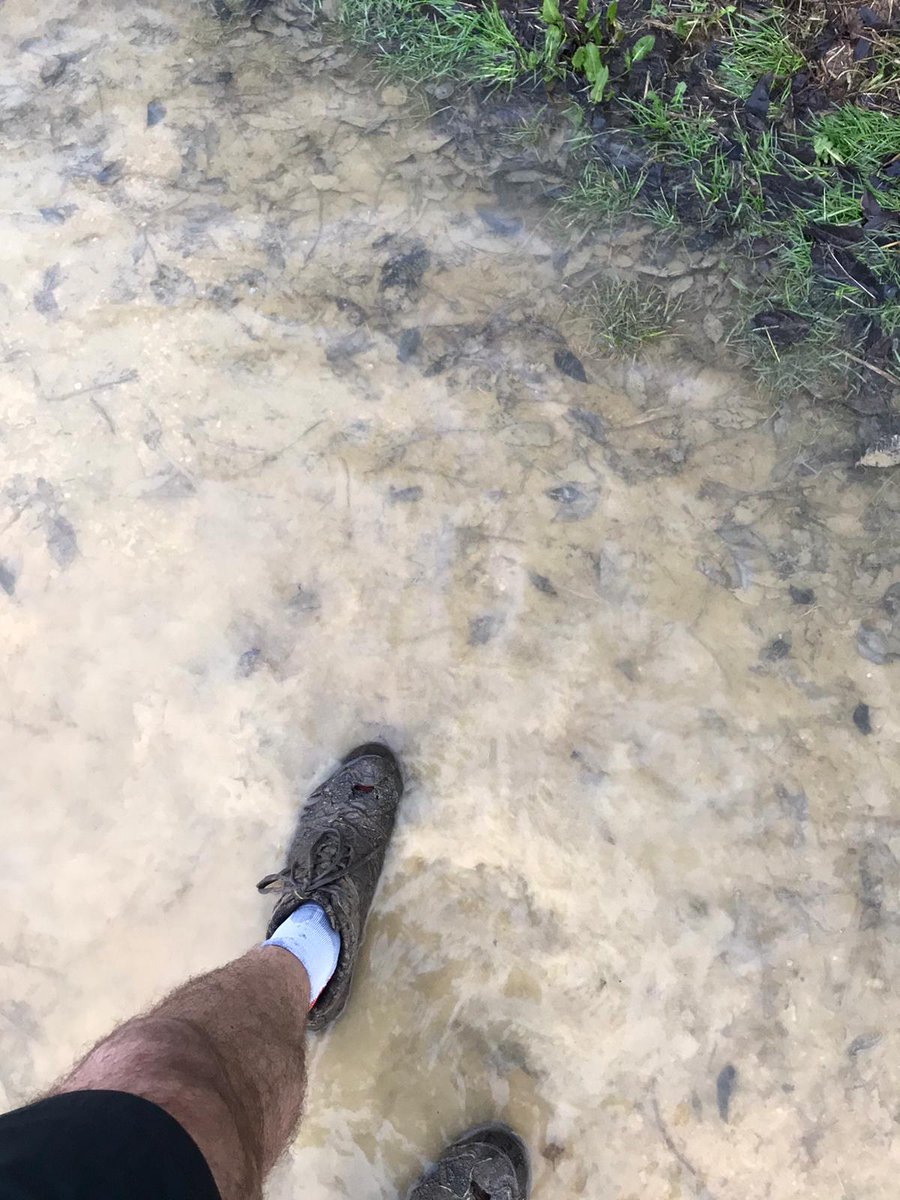 UPDATE - Friday Eve. The path has some water on it as you can see. It's 2-3cm deep but we will be ok as long as it doesn't get deeper. Be prepared to get very wet feet. A final course check will be made around 7am