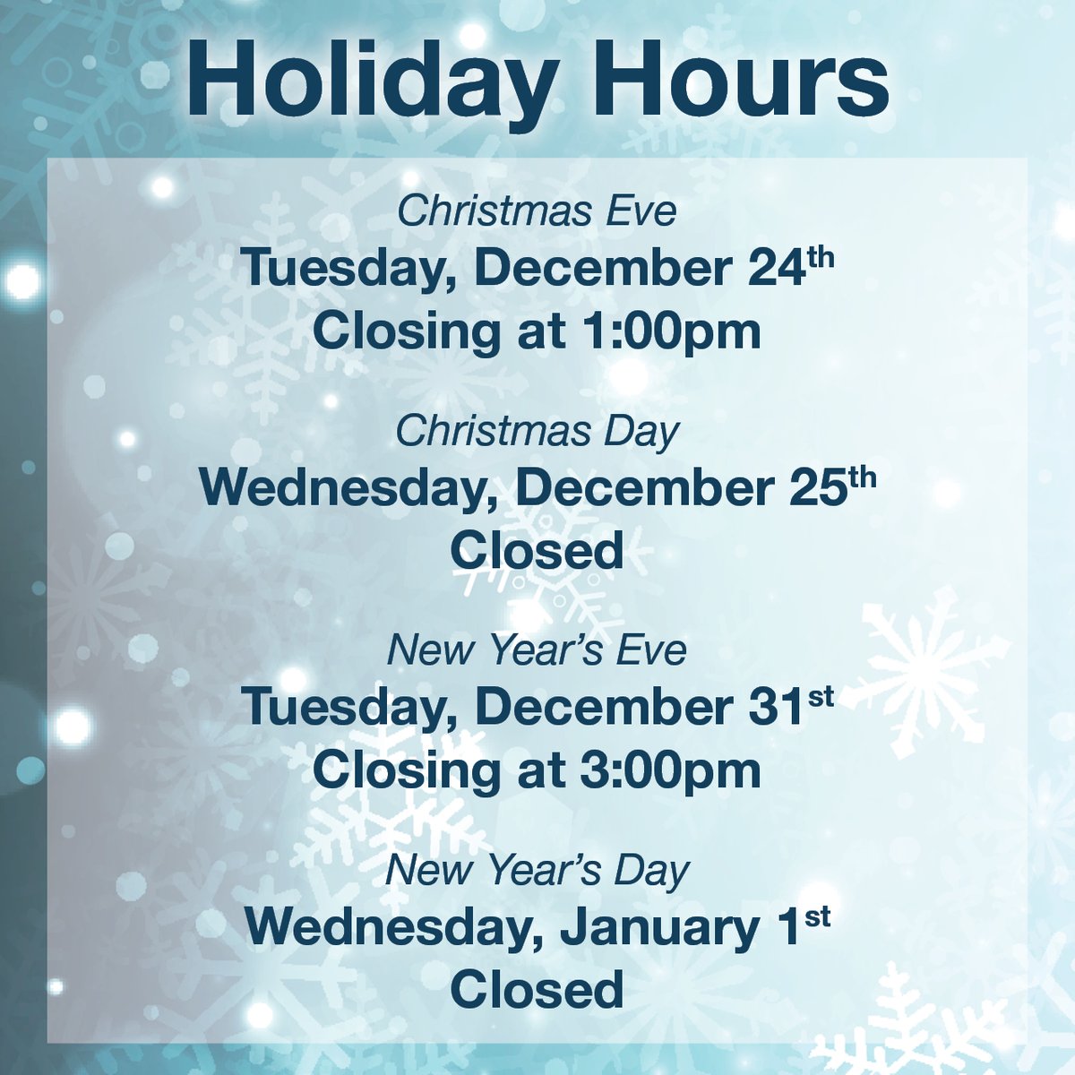 Please make note of our Holiday Hours for all GFA locations. While we're closed you still have access to your banking needs through online or mobile banking, or with our ATM network.
Have a safe and happy holiday season.
#holiday2019 #betterbanking