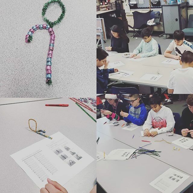 Holiday Craft - Binary Candy Cane Initial Ornaments! @schooldistrict93 ift.tt/2MgQw2q