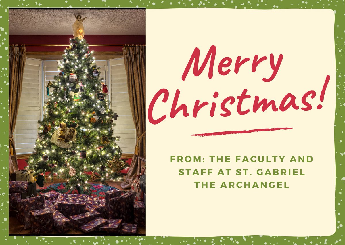 Wishing you and your family a Merry Christmas. From all of us here at St. Gabriel the Archangel. #MerryChristmas