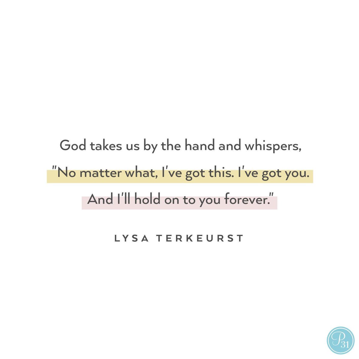LysaTerKeurst's tweet photo. I don’t know what your life holds right now, sweet friend. But I do know the One who is holding you. 

Keep trusting Him. Keep walking with Him. He’s got you. https://t.co/MV79tTbgIx
