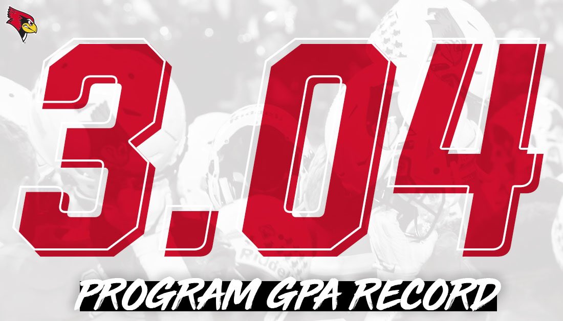 🚨GPA RECORD BROKEN 🚨

The #REDBIRDfootball team GPA record only lasted a semester, as the team set a new standard in Fall ‘19 to top the previous of 3.01 in Spring ‘19!

6️⃣5️⃣ on AFNI Honor Roll
1️⃣1️⃣ with 4.0’s for the semester 

#YouCanDoBoth