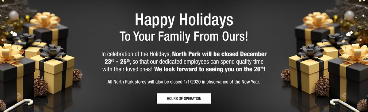 Check out our updated holiday hours!

bit.ly/2EJtp9Y