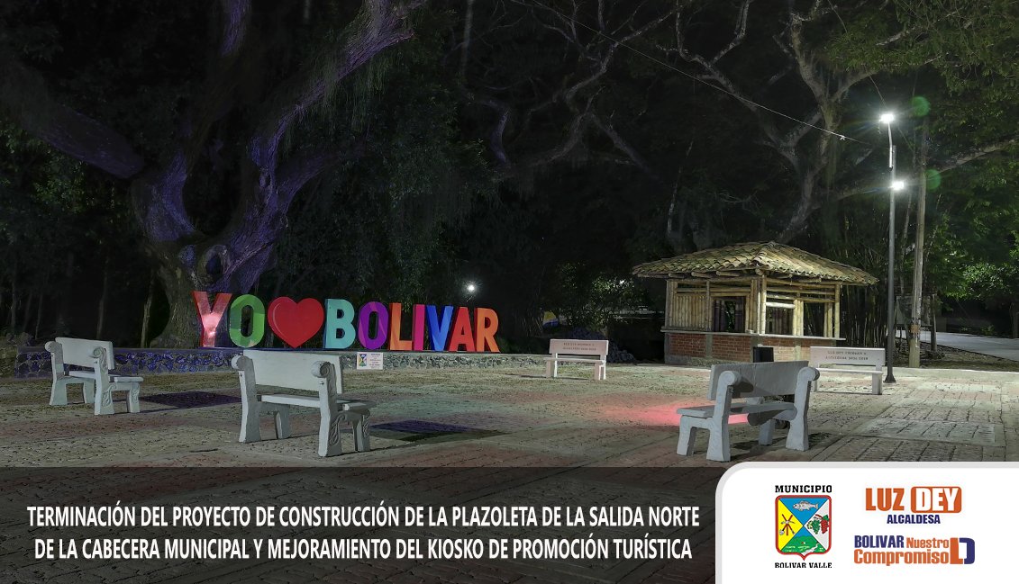 bnc2023's tweet photo. TERMINACIÓN DEL PROYECTO DE CONSTRUCCIÓN DE LA PLAZOLETA DE LA SALIDA NORTE DE LA CABECERA MUNICIPAL Y MEJORAMIENTO DEL KIOSKO DE PROMOCIÓN TURÍSTICA

#BolivarNuestroCompromiso
https://t.co/dgzkqQyq8M https://t.co/bSFL1YpWSW