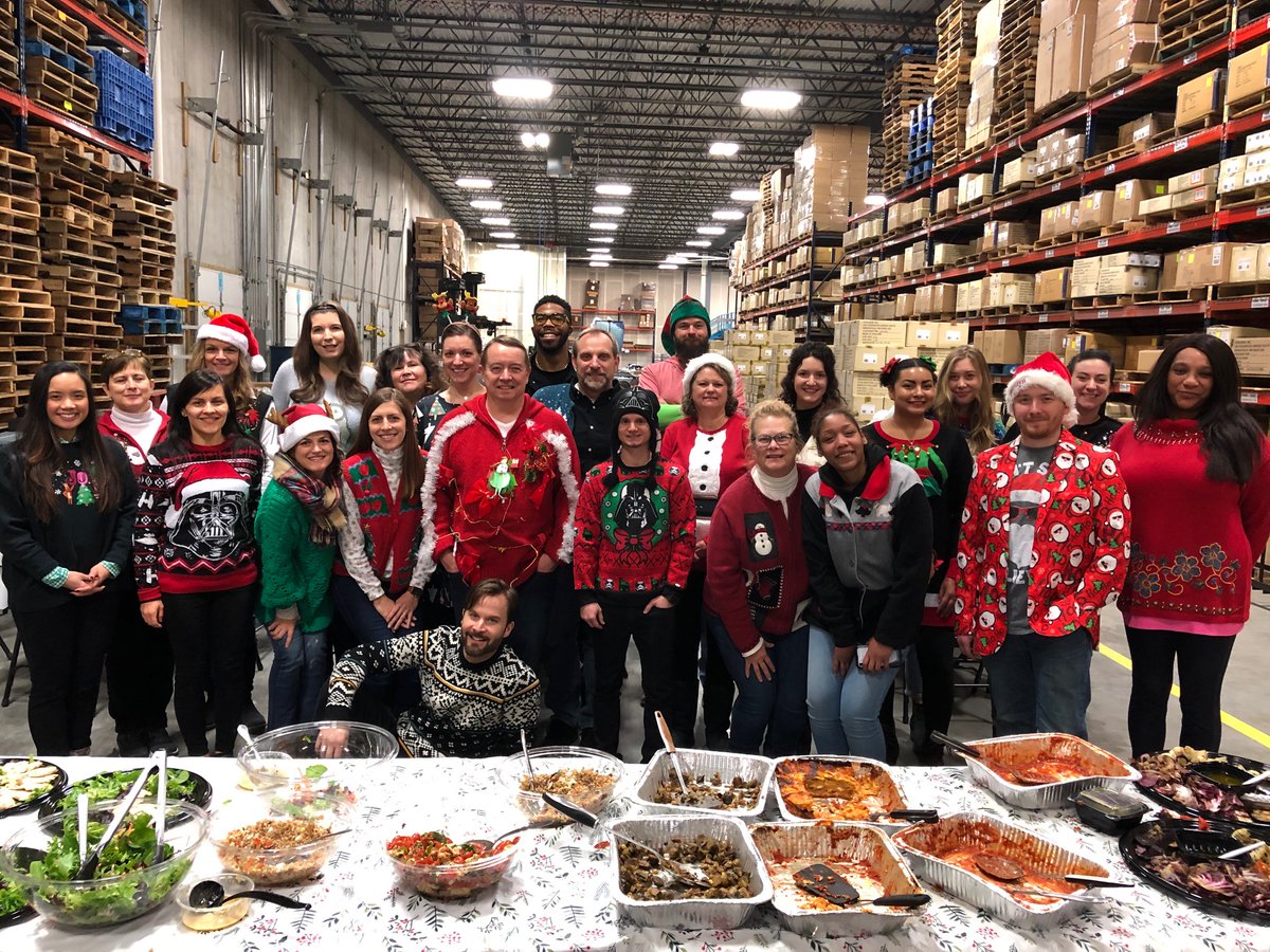Coolibar's tweet photo. Ugly Sweater Day was a success!

We were able to enjoy lasagna, salad and some "uniquely" designed holiday attire right before the holidays! https://t.co/QgpKSjIPfo