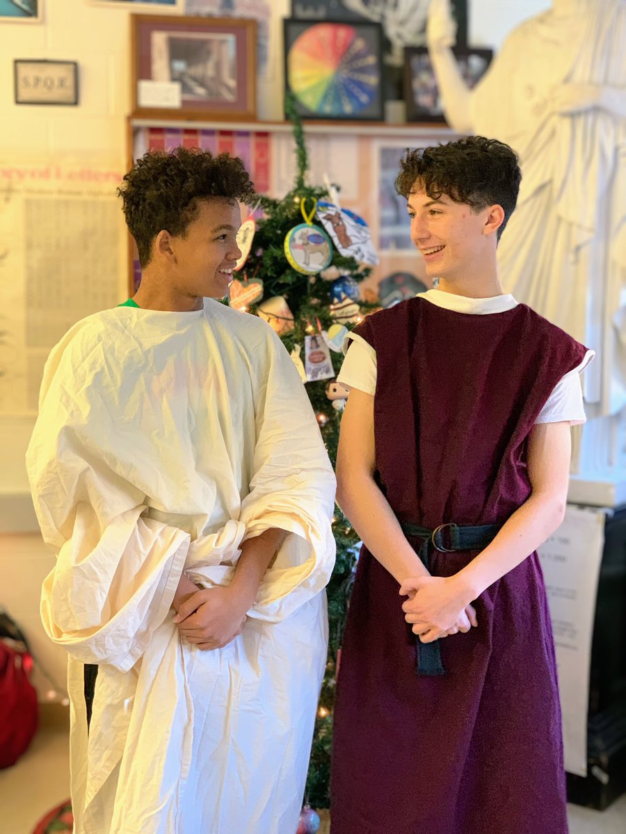 BCHSmagistra's tweet photo. Io Saturnalia! #BCHSLatin students are celebrating day 2 of this ancient midwinter festival in honor of the god Saturn the way the Romans did. #Saturnalia #LatinRocks @BCHSprincipal @MrBroderickBCHS https://t.co/5ZfDHwsR1x