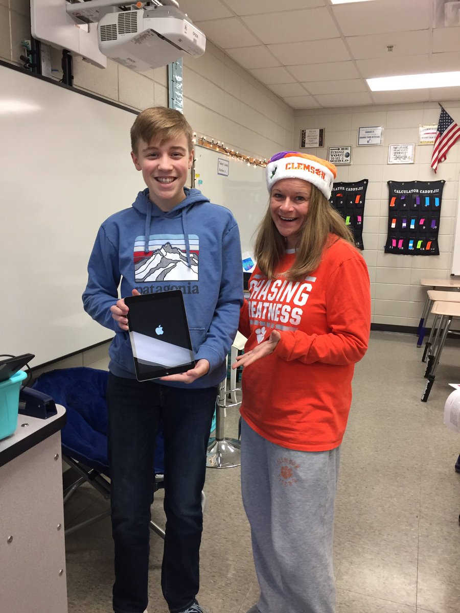 LC (@clemsoncory) on Twitter photo Day 84: Happy to celebrate the last day of school before break by presenting Davis with an iPad from <a href="/AlgebraNationSC/">Math Nation (Algebra Nation) - SC</a> for being the top karma points winner for November. He helped a lot of SC students on the Algebra wall! #teach180 <a href="/RCEMiddle/">R.C. Edwards Middle</a> #mtbos #mystudentsrock Day 84: Happy to celebrate the last day of school before break by presenting Davis with an iPad from <a href="/AlgebraNationSC/">Math Nation (Algebra Nation) - SC</a> for being the top karma points winner for November. He helped a lot of SC students on the Algebra wall! #teach180 <a href="/RCEMiddle/">R.C. Edwards Middle</a> #mtbos #mystudentsrock