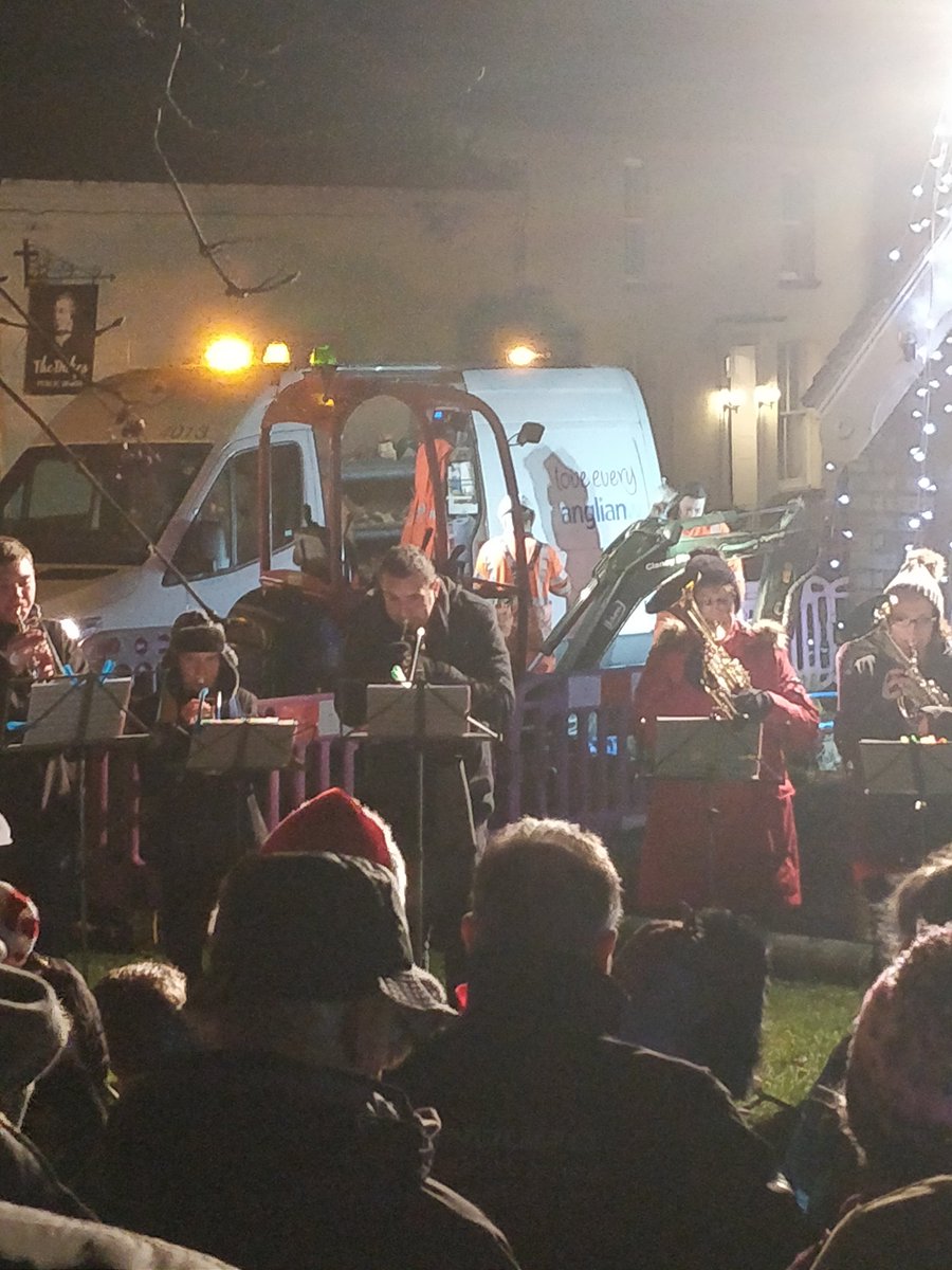 Thank you <a href="/heath_band/">Heath Band</a>  for the lovely carols on the Green this evening. Hats off to <a href="/AnglianWater/">Anglian Water</a> for working through to keep the village water supplies running.