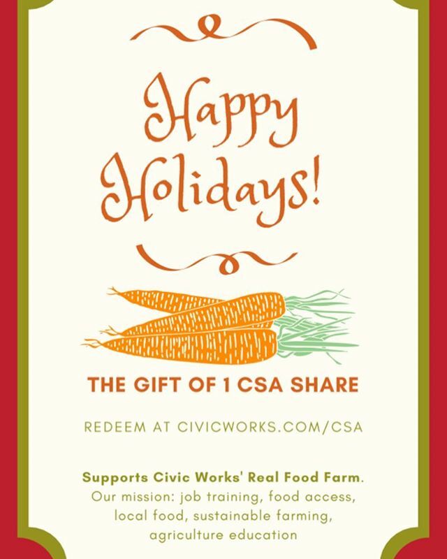 Give the gift that keeps on giving—a CSA share that supports job training, local food, and education. Ask for a gift voucher by emailing rffcommunity@civicworks.com. ⠀⠀⠀⠀⠀⠀⠀⠀⠀⠀⠀⠀
#sustainablegift #sustainablegiving #localfood ift.tt/2tBX6Kh