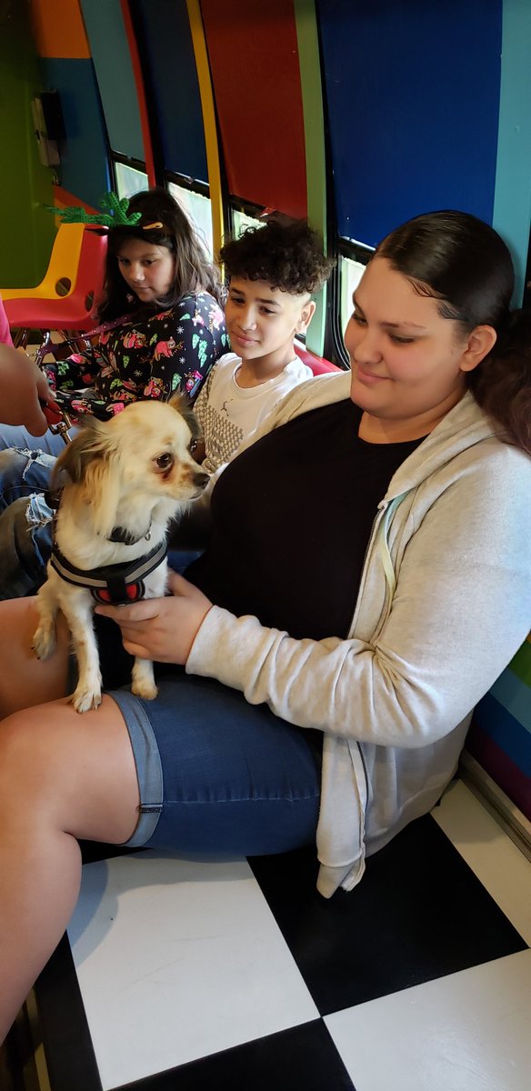 Lynnor6's tweet photo. Humane Society of Marion County Bark Bus visited today. @K_Hall_NMMS @NmmsSteam @NMMScolts #barkbus #dogrescue https://t.co/LJJSMDoFN5