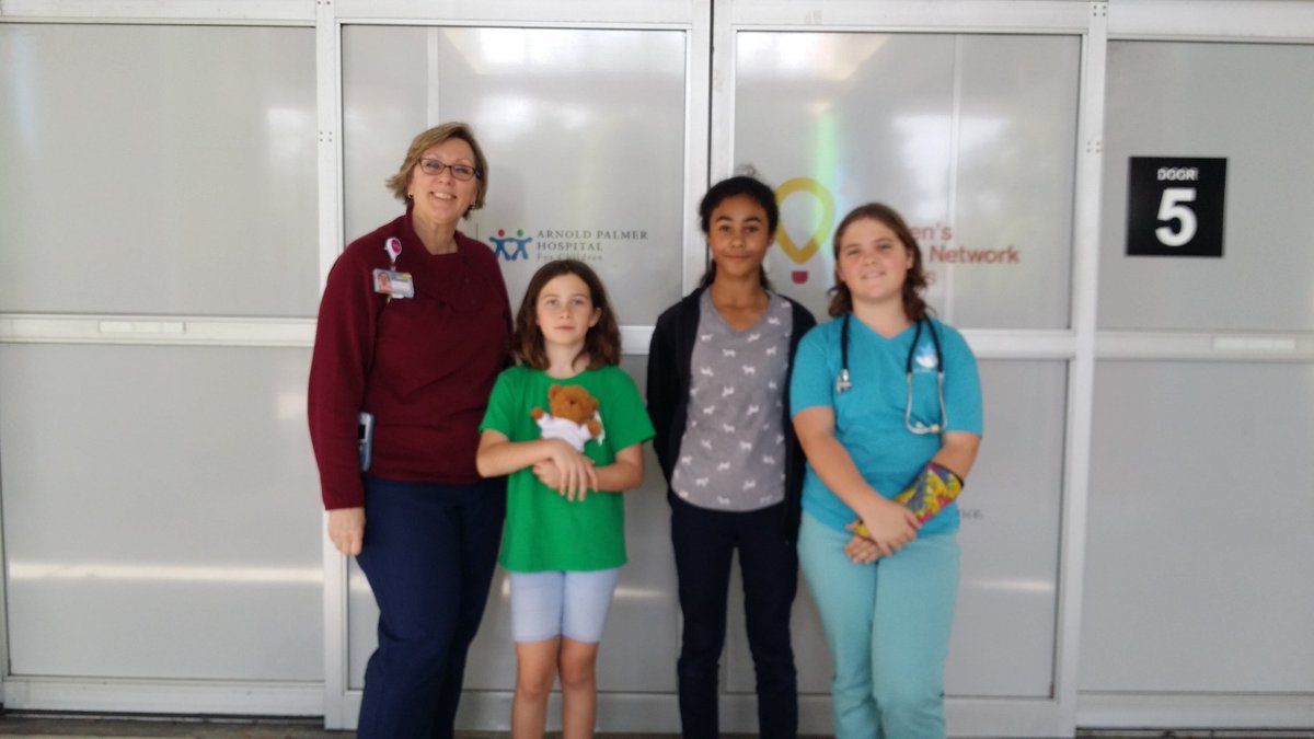 DeBaryShari's tweet photo. DeBary Elementary ' s Community Problem Solving Team making a donation of coloring books and play doh to Arnold Palmer's Children's Hospital and Advent Hospital for Women and Children. They collected 302 containers of play doh and 266 coloring books. https://t.co/BaOyayIf6W