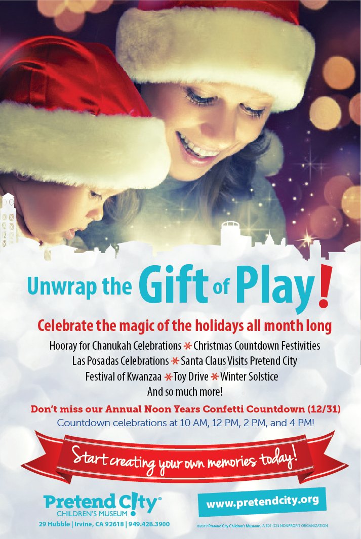 SoCASitters's tweet image. Enjoy the holidays all month long at Pretend City. There are so many hands-on activities for the kids and its a great bonding experience for the whole family! pretendcity.org
