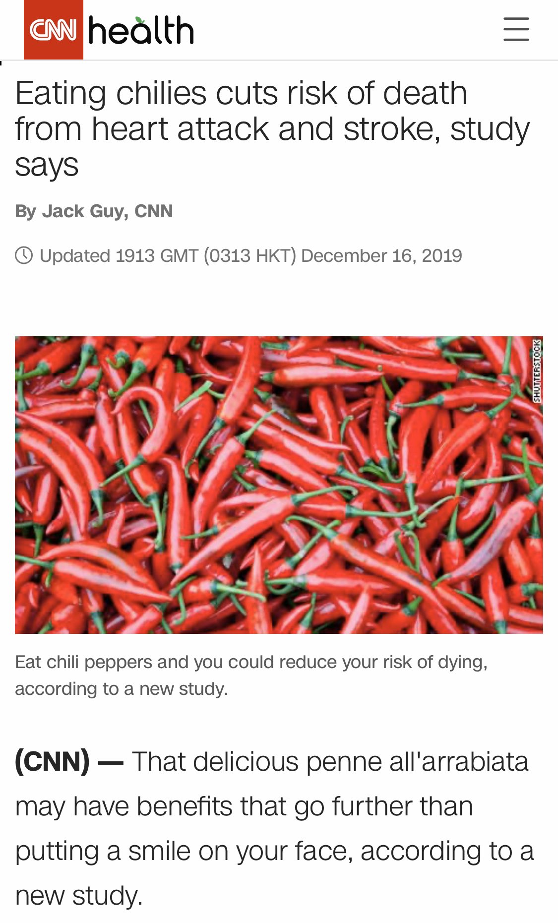 Eating chilies cuts risk of death from heart attack and stroke