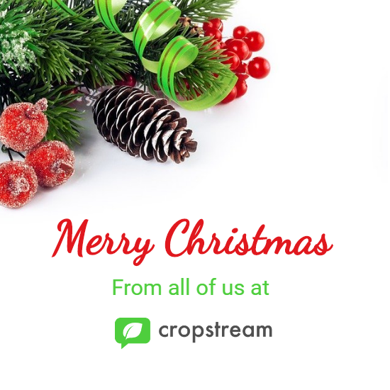 Cropstream's tweet photo. The Cropstream offices will be closed Tuesday, Dec 24th and Wednesday, Dec 25th to celebrate Christmas. You can always reach us with a Cropstream message if you need anything! https://t.co/0fSHgyvSEz
