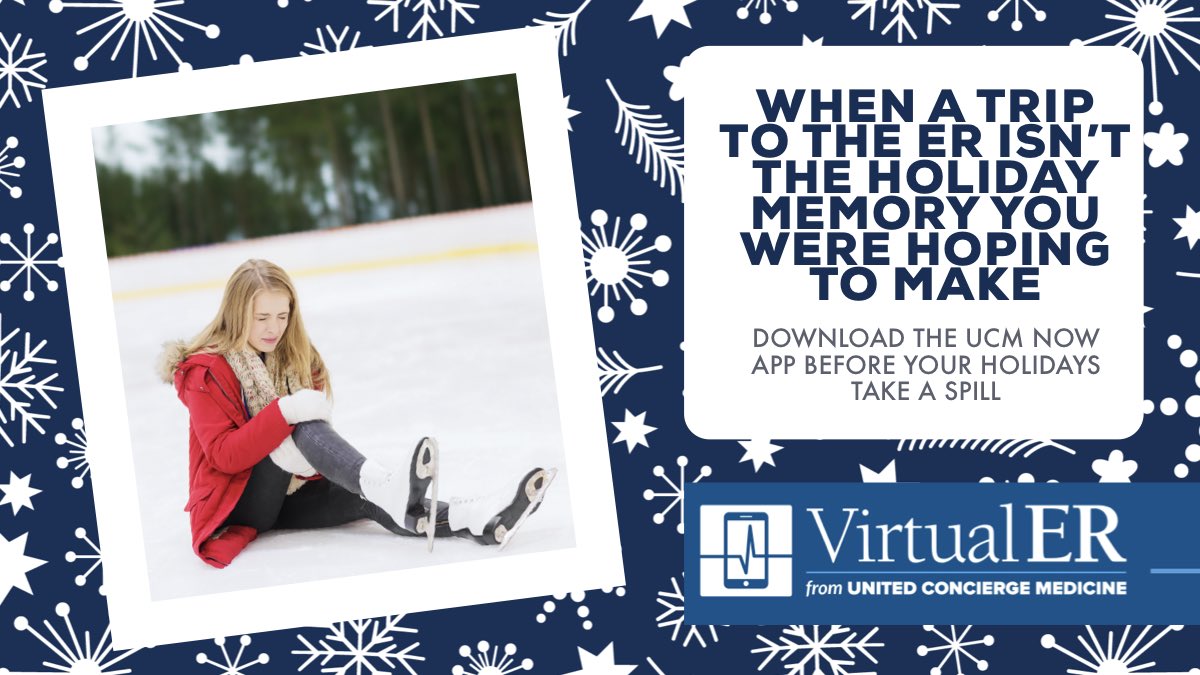 ucm_now's tweet photo. Making #holiday memories sometimes means taking a tumble — but that doesn’t always mean a trip to the ER. The #emergency #medical team in our #VirtualER is ready to help when and where you need it most, even in the middle of an ice rink. Be sure to download the UCM Now app today! https://t.co/n9kx5WIYXs