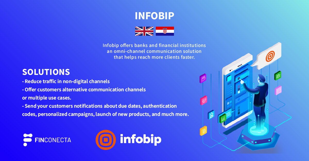 FinConecta's tweet photo. Our #FintechOfTheWeek is @infobip ! This solution, available in our #marketplace drives customer engagement with secure & personalized communications. Boost your commercial reach and enhance customer relationships!
Contact us to rapidly integrate this solution through #4wrd! https://t.co/aKiZFy1e3X