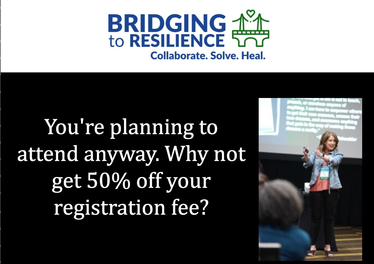 GingerLewman's tweet photo. So many great sessions in already, but YOU've been busy.
It's ok...we're giving you a few more days.
Time to write up that title & description! https://t.co/8209iovX89
#bridging2resilience #traumainformed
#ksedchat #moedchat #sel
#socworked #macrosw #swtchat #mentalhealth https://t.co/WcXgmbmmVA