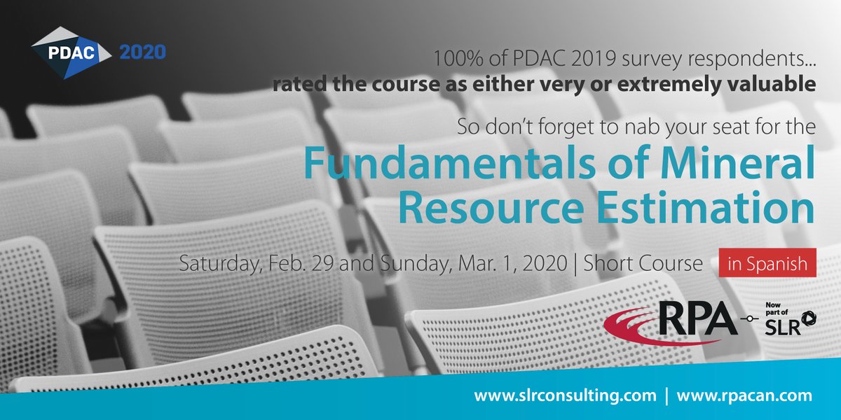 We are excited to announce we will again offer a short course in #Spanish at the <a href="/the_PDAC/">The Official PDAC</a> .

Learn more, and see all the ways we are contributing to programming and content at #PDAC2020 here:
lnkd.in/eWZ-yH6

#miningeducation #resourceestimation #bestpractices