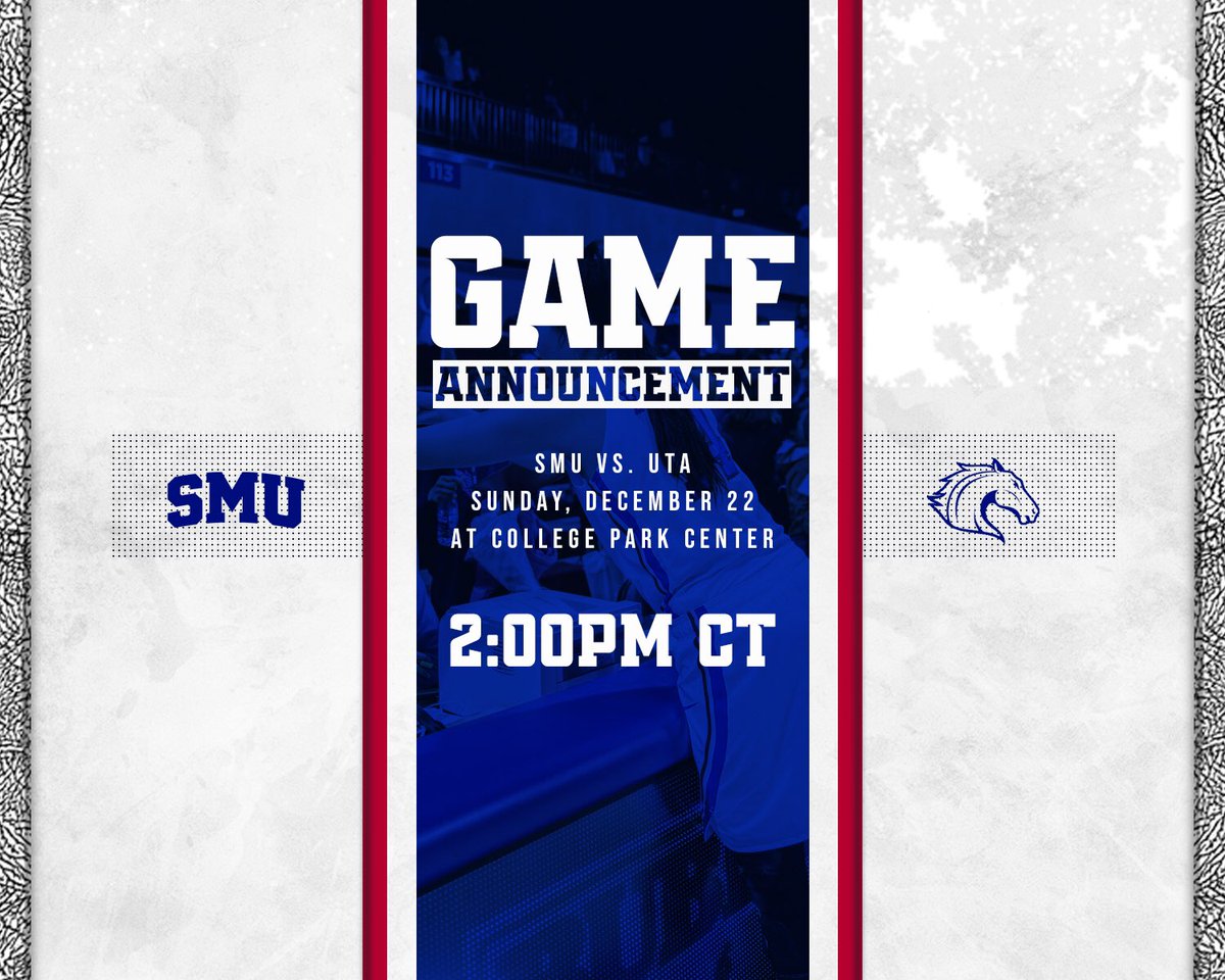 SMUWBB's tweet photo. 🔵🔴 GAME ANNOUNCEMENT 🔴🔵 #ponyup #BeatUTA https://t.co/ZX24QFQp2X