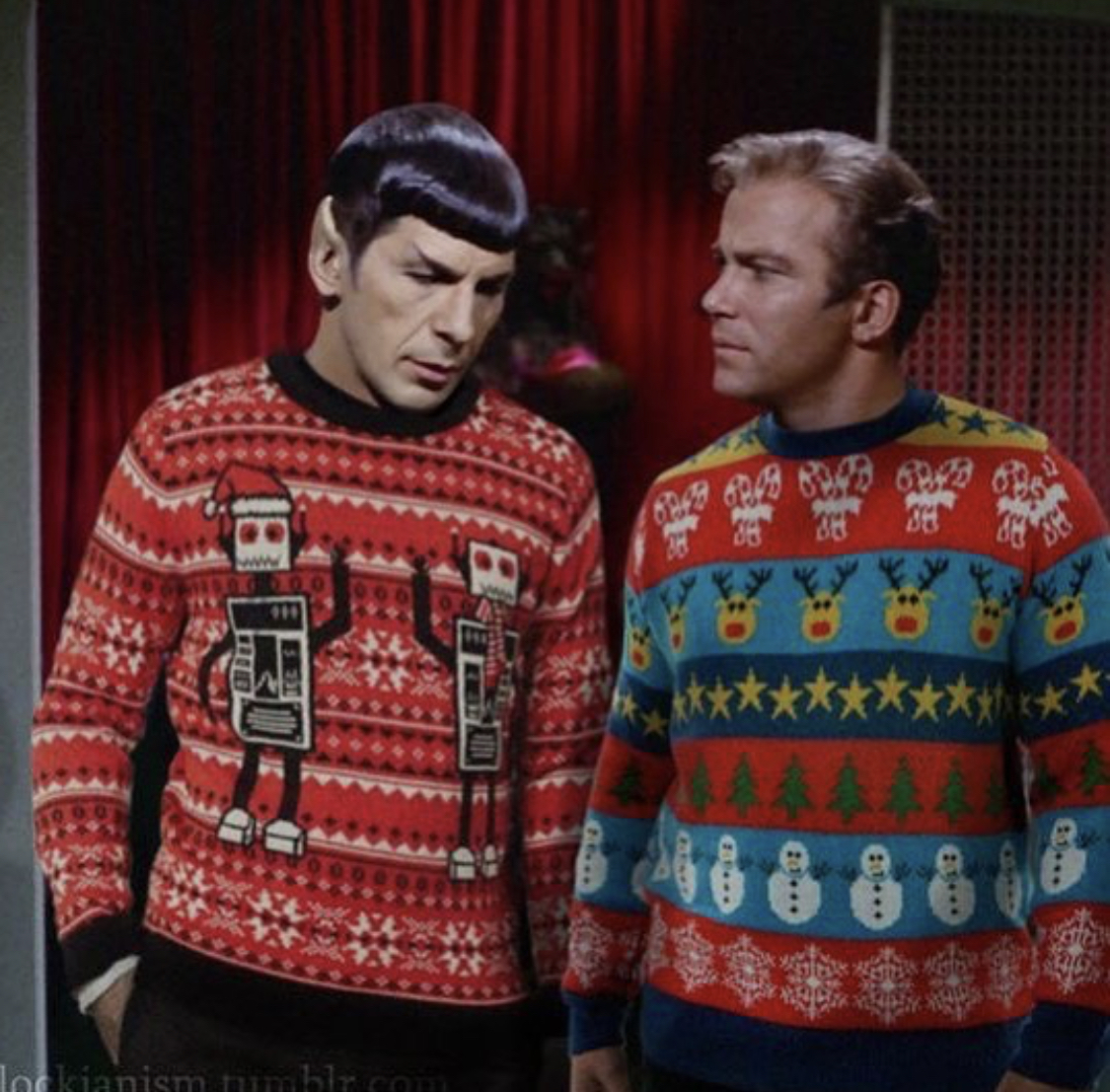 TrekMovie's tweet photo. Happy #UglyChrstmasSweaterDay!
#StarTrek https://t.co/ZQDr2aHPJ6