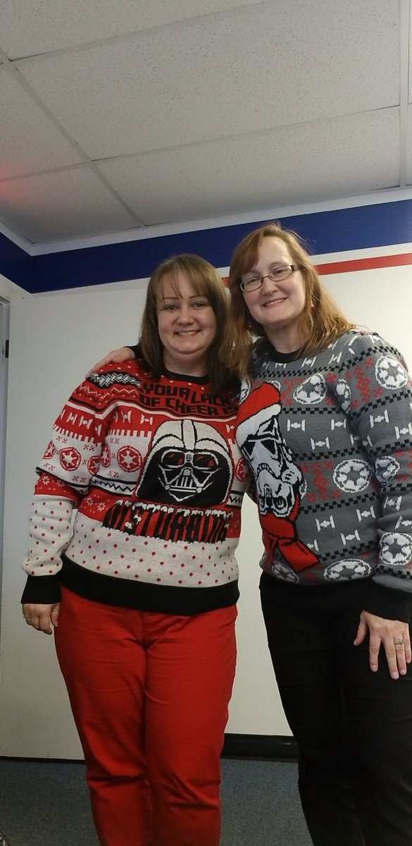 My SM <a href="/CherylH800/">Cheryl Henderson</a> and I getting into the spirit of the season with #NationalUglySweaterDay  and the premiere of #StarWarsTheRiseofSkywalker !!! #TMXFamily <a href="/BruceCantrell6/">bruce cantrell</a>