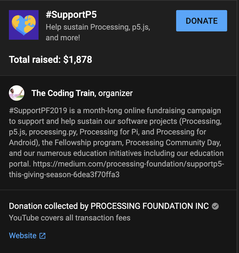 $1,878 in donations on YouTube.