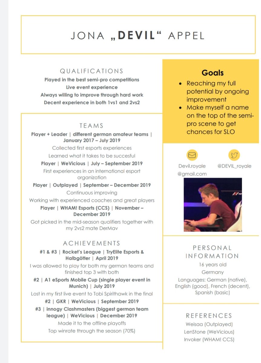 I've decided to leave @Outplayedstaff and be free agent now. 
Please take a look onto the 2 documents below.  You can find the reason why I left OP and my CV📓. 
I'll take a look at every single offer before I make a desicion. Willing to do any kind of Tryout⚔
Rts appreciated 🔥
