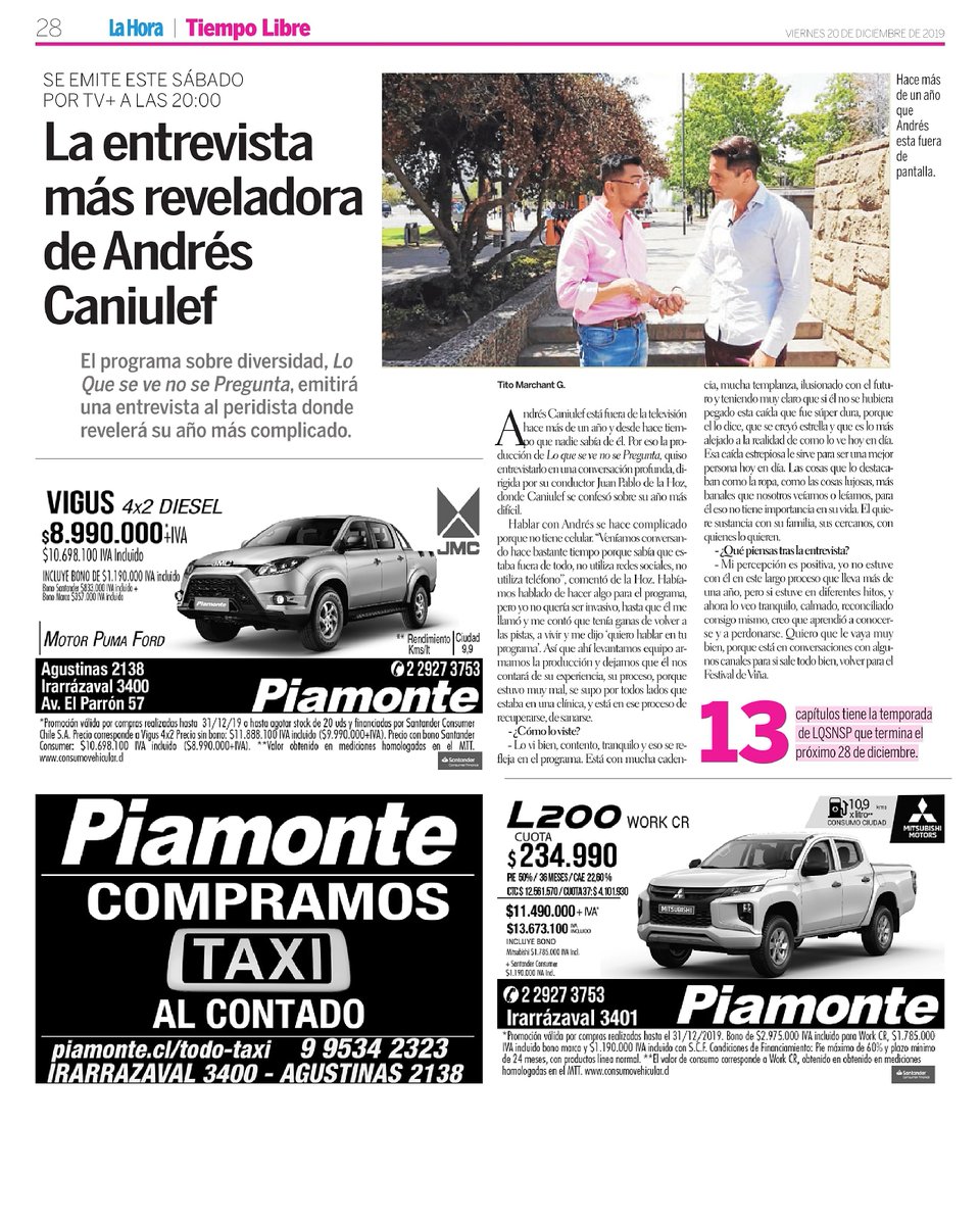 malasanacl's tweet photo. #Repost @juanpadelahoz
• • • • • •
Gracias @lahorascl por la entrevista 😍
#LQSVNSP #lqsvnspTVmas @canaltv_mas @lqsvnsptvmas
#lgbt #chile #gay #journalist #journal #love #amazing 
Más gracias @titomarchantg 🌹 https://t.co/9hEYUo0Oim